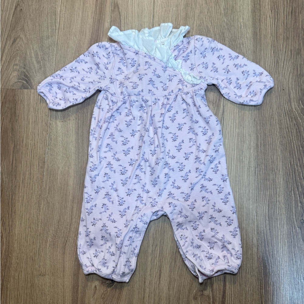 Janie and Jack Baby‎ Girl One Piece Outfit Ruffles Pink Purple 0-3M